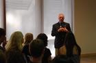 Ambassador-in-Residence Anthony Quainton welcomes the incoming University Honors Program freshman of SIS. Photo by Annie Lyon.